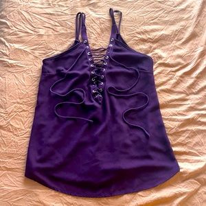 Flowy Lace Up Blouse